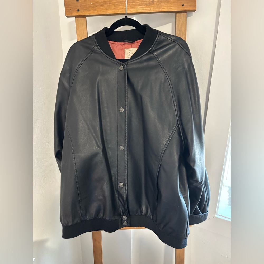 Free People leather bomber jacket